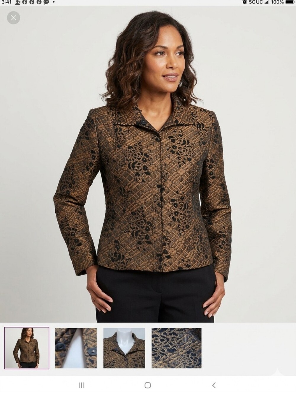 RUBY CHO WOMENS JACKET SIZE M IN A BEAUTIFUL BLACK AND GOLD COLOR